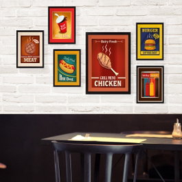Wallity Set de 6 Cuadros Decorativos Enmarcados Multicolor